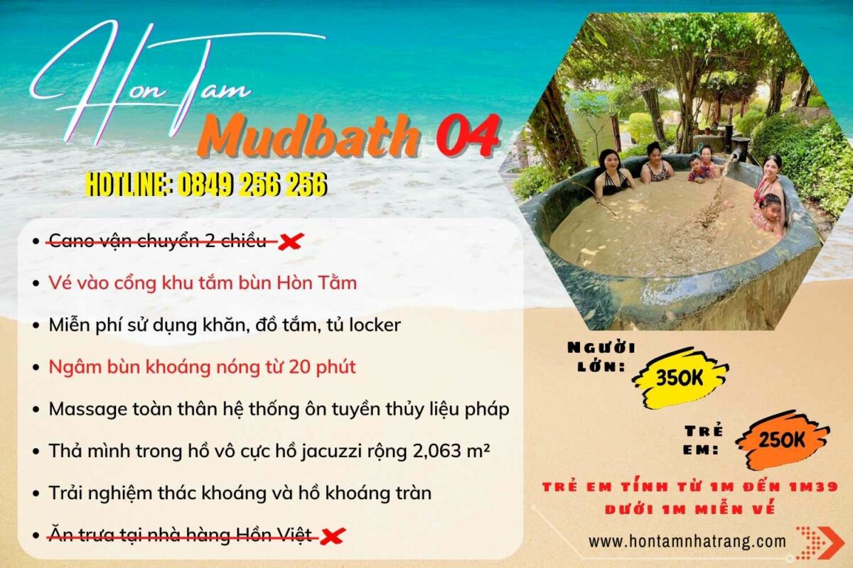 Giá vé tắm bùn Hòn Tằm Nha Trang